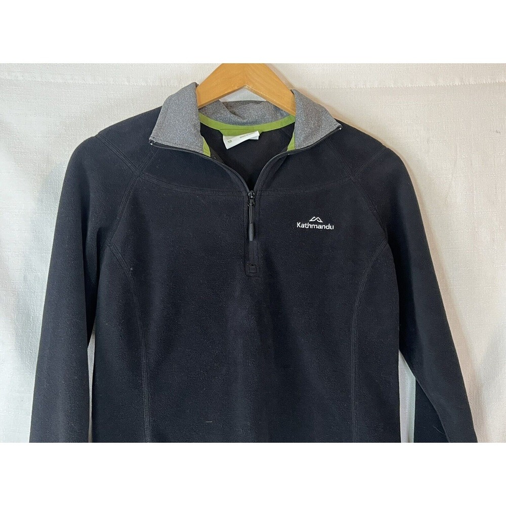 Kathmandu Womens Size 10 Fleece Jacket Black Quarter Zip - Picture 4 of 7